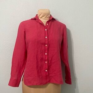 Land’s End button down linen shirt size small